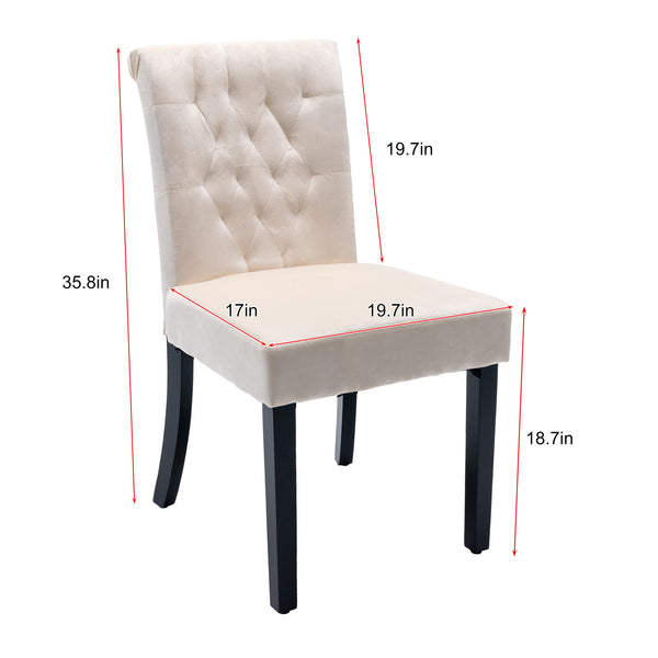 Waytrim 2PCS Dutch Velvet Dining Chair