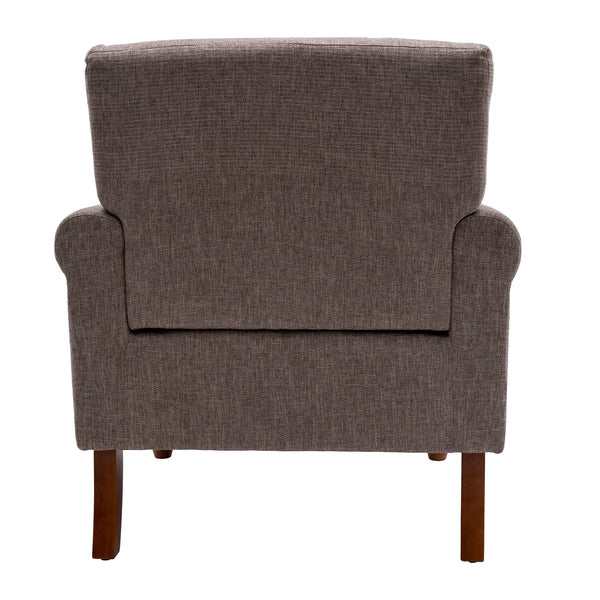 Modern upholstered rivet calabash leg armchair