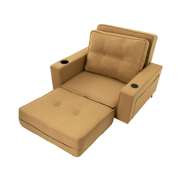 Adjustable backrest folding technical fabric three-in-one sofa bed chair