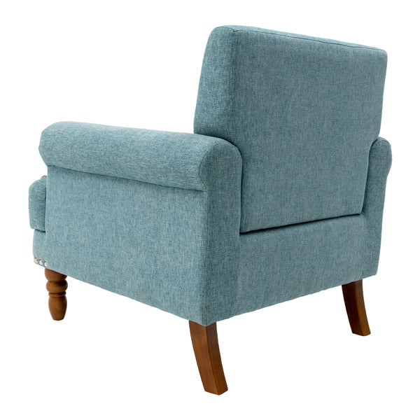 Modern upholstered rivet calabash leg armchair