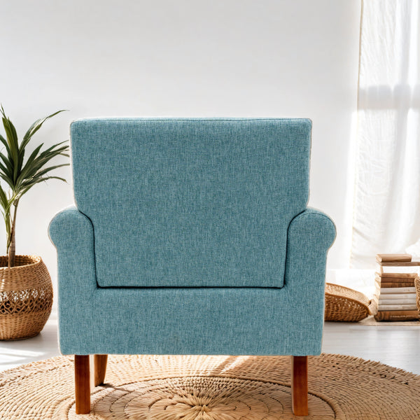 Modern upholstered rivet calabash leg armchair