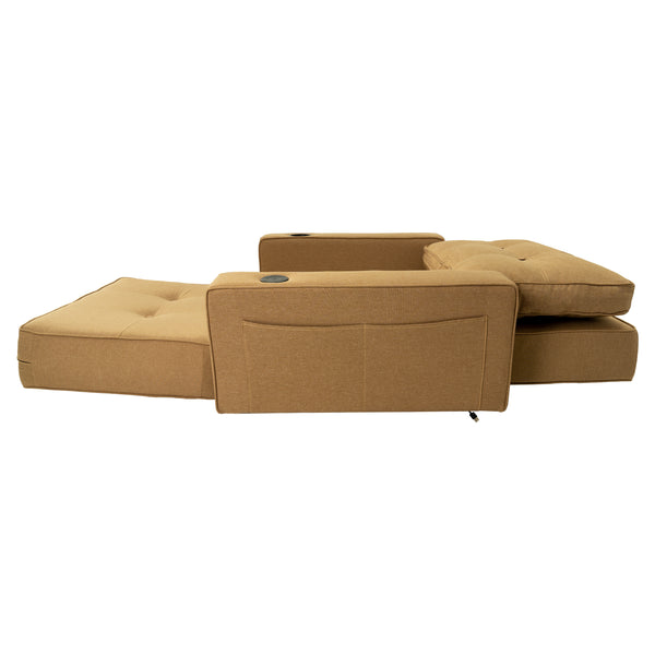 Adjustable backrest folding technical fabric three-in-one sofa bed chair