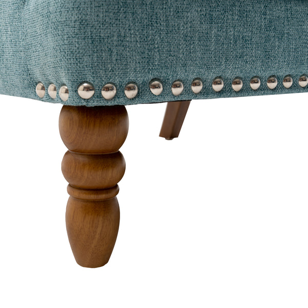 Modern upholstered rivet calabash leg armchair