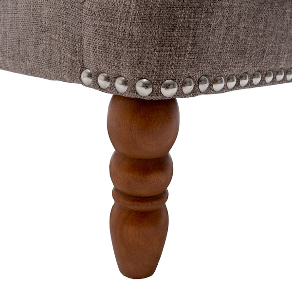 Modern upholstered rivet calabash leg armchair
