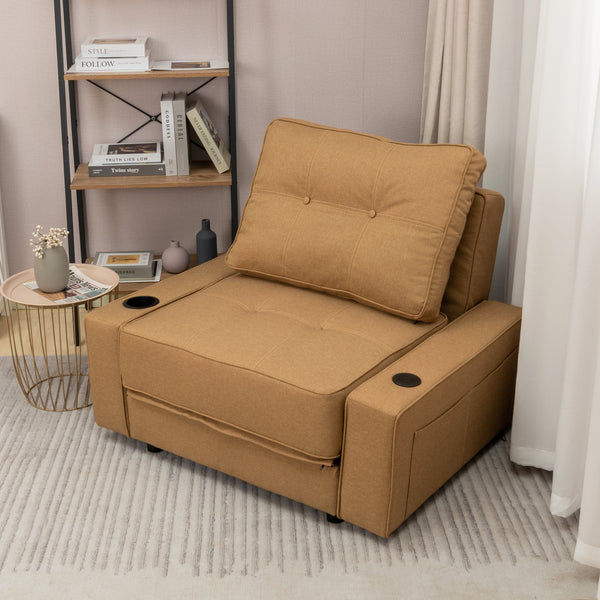 Adjustable backrest folding technical fabric three-in-one sofa bed chair