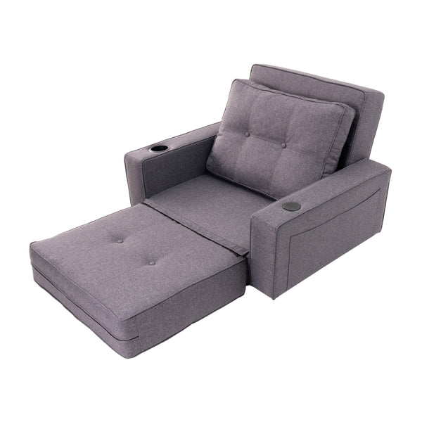 Adjustable backrest folding technical fabric three-in-one sofa bed chair