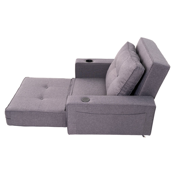 Adjustable backrest folding technical fabric three-in-one sofa bed chair