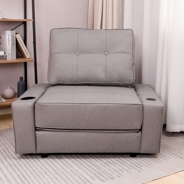 Adjustable backrest folding technical fabric three-in-one sofa bed chair