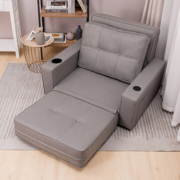 Adjustable backrest folding technical fabric three-in-one sofa bed chair
