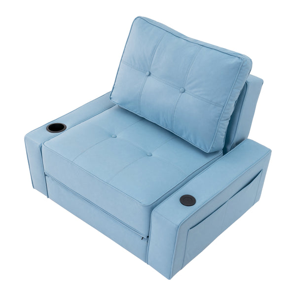 Adjustable backrest folding technical fabric three-in-one sofa bed chair