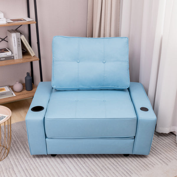 Adjustable backrest folding technical fabric three-in-one sofa bed chair
