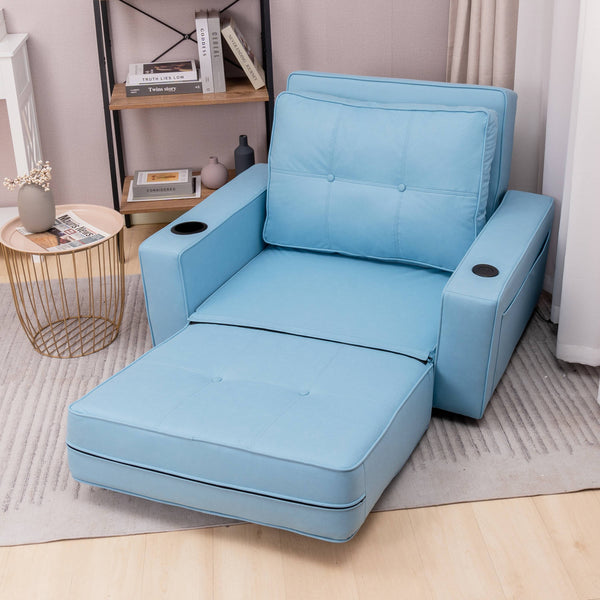 Adjustable backrest folding technical fabric three-in-one sofa bed chair