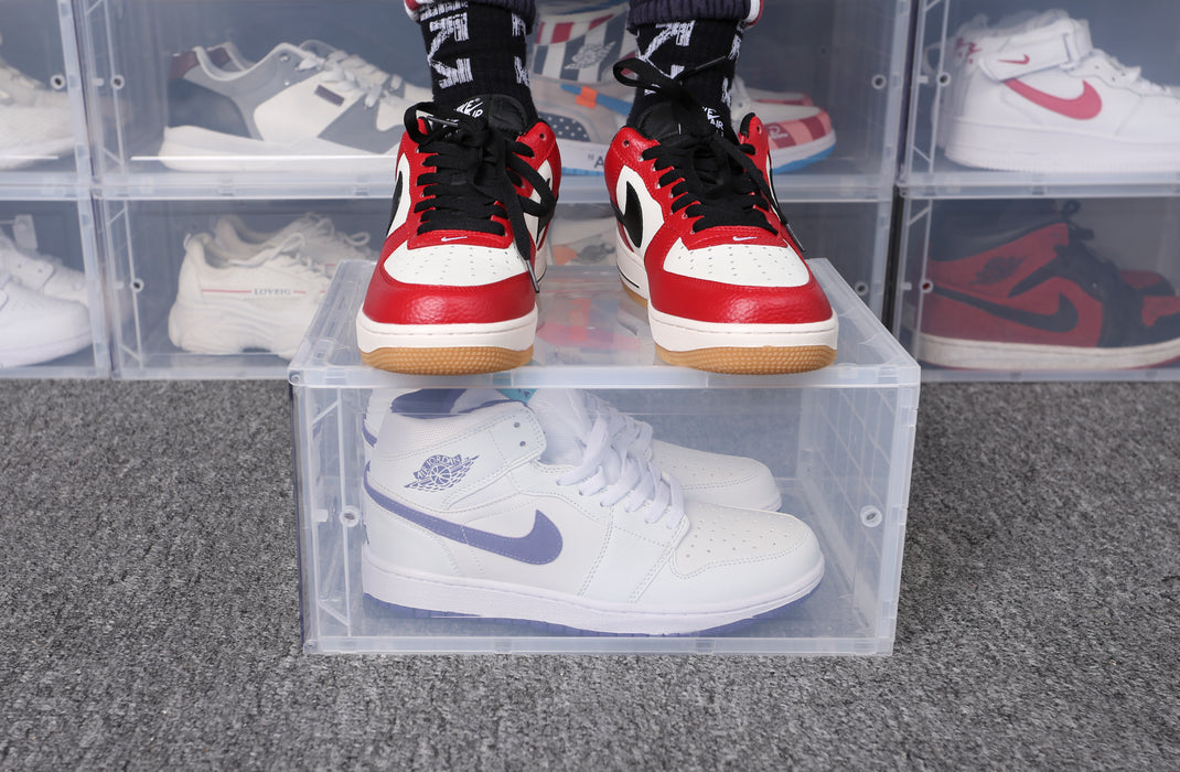 Foldable Clear Sneaker Display Box - 4 Pack - White, Large - [WAYTRIM]