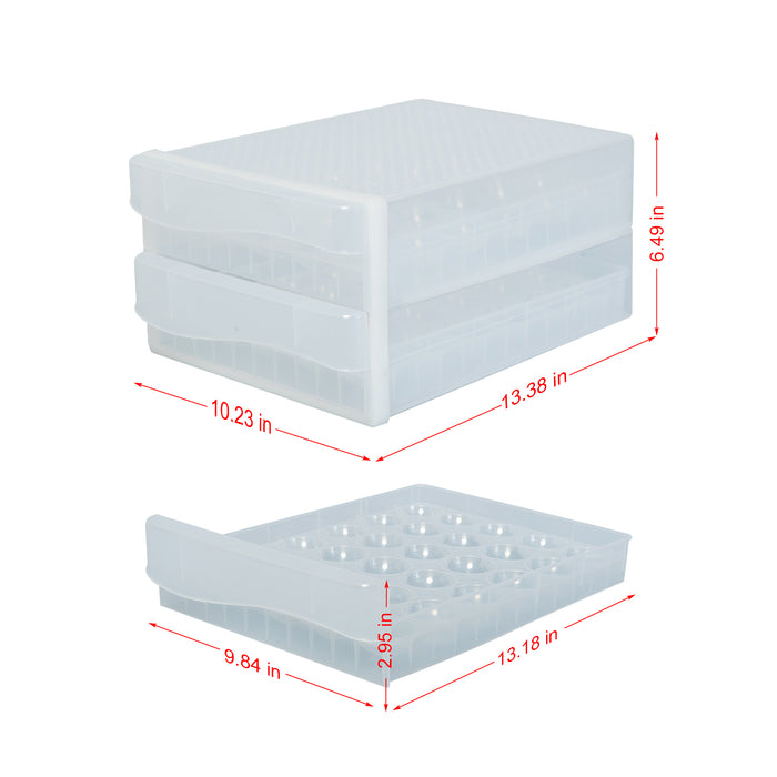 WAYTRIM Kitchen Plastic Egg Holder - 2-tier 60 Egg Tray - White