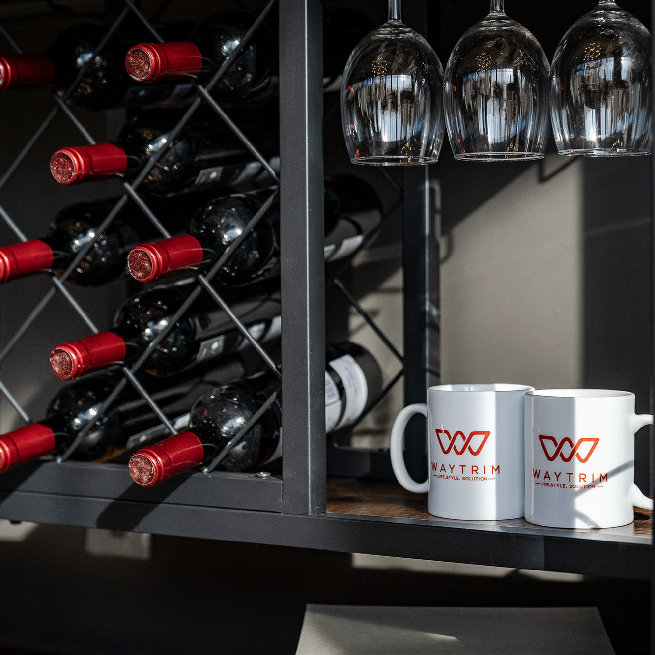 Wine Storage Organizer Display Stand - Brown