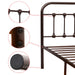 Vintage Metal Bed Frame Platform with Shell decoration - Antique Brown Finish - Queen Size - [WAYTRIM]